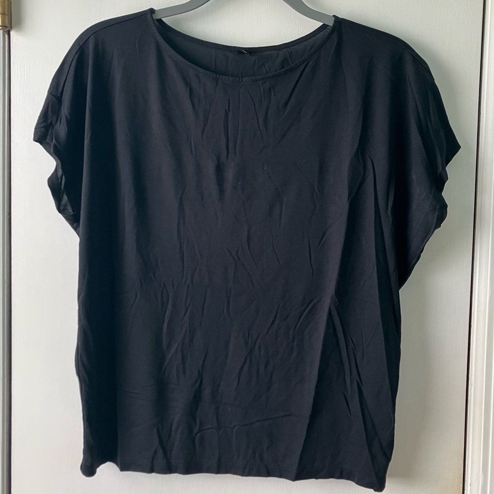 Uniqlo Dolman Sleeve Black Shirt Womens L